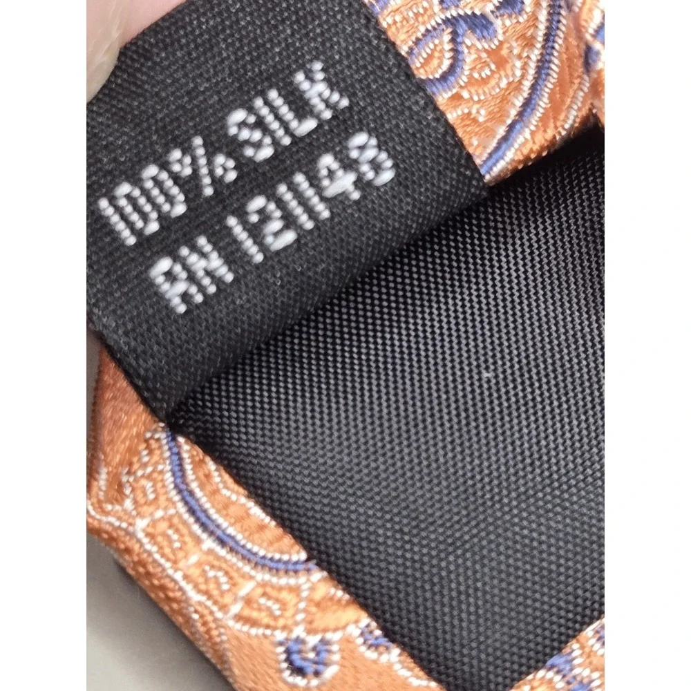 Michael Kors Peach Blue Paisley Men's Neck Tie Classic 58